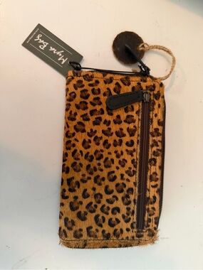 Myra Bag Leopard-Pattern Phone Wristlet - Brown and Black